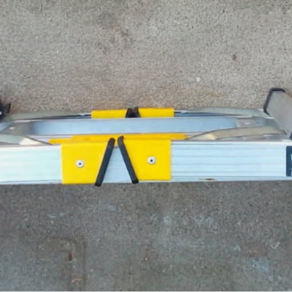 Sturdy Aluminum Ladder with Yellow Accents